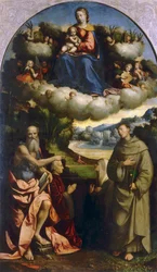 Madone des Nuages avec Saints, par Garofalo, dans la Pinacothèque Nationale de Ferrare